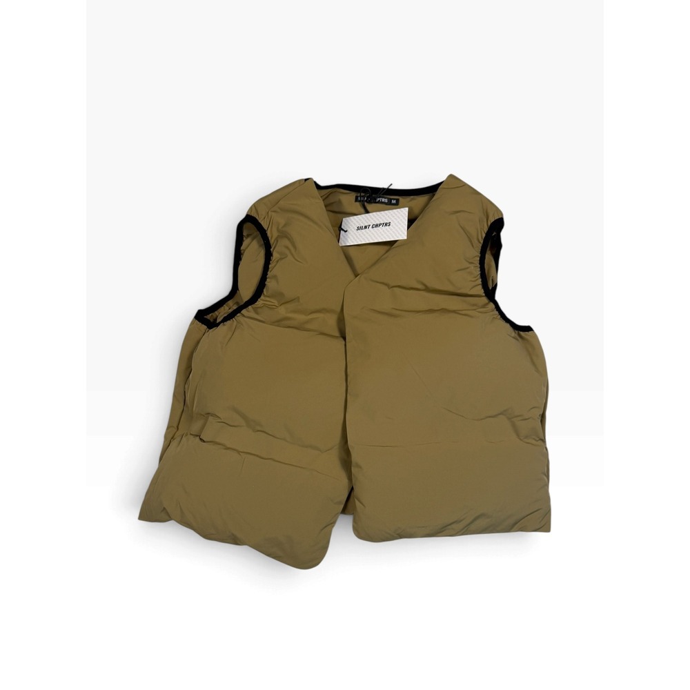 Silent Chptrs Puffer Vest Mens Medium Khaki NWT Asymmetrical Wrap Streetwear